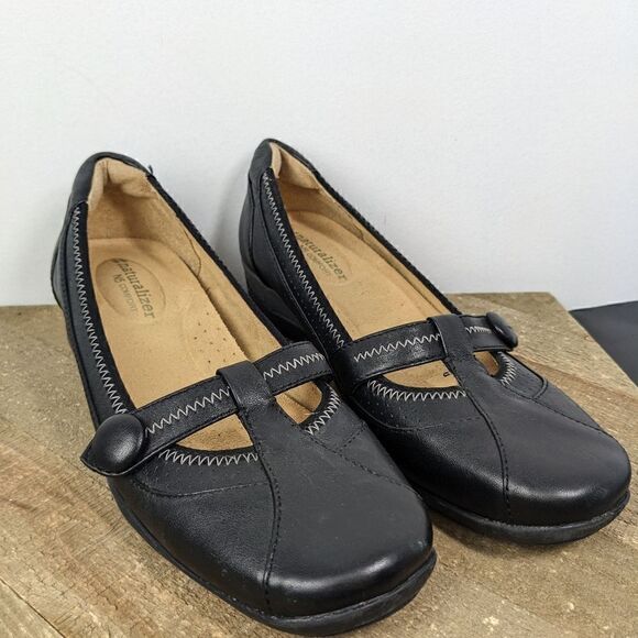 Naturalizer Olympia black leather slip on shoes comfort work size 6.5 - Picture 2 of 8